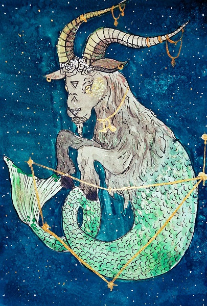 Capricorn Zodiak Post Card