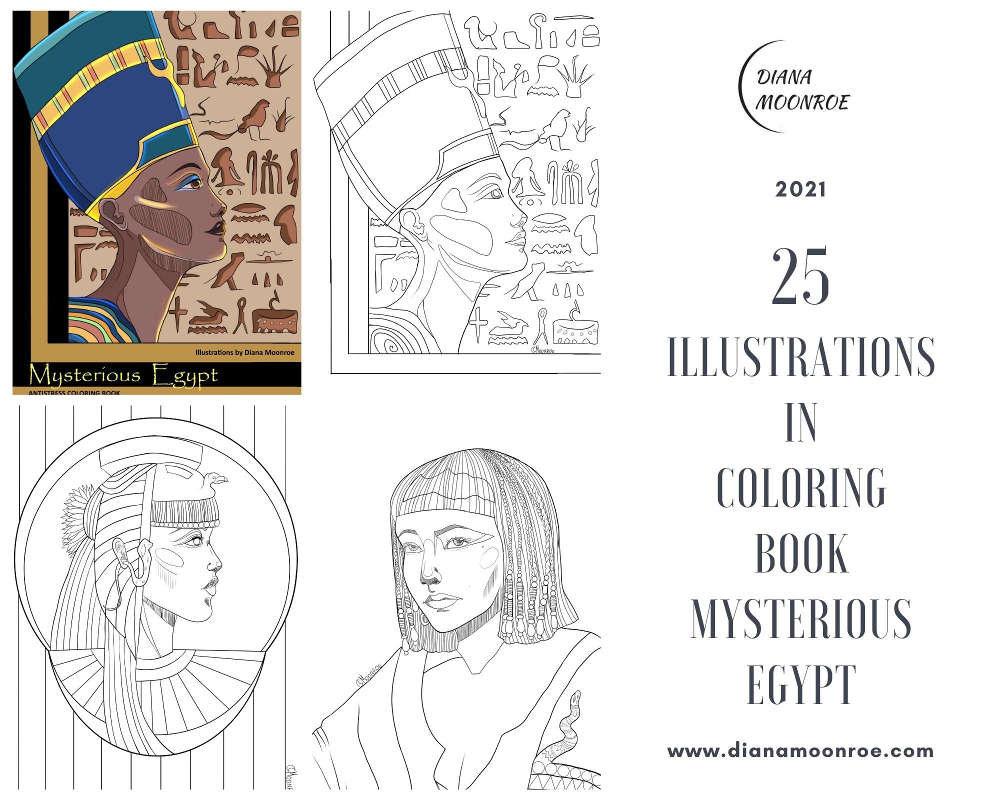 coloring book Mysterious Egypt